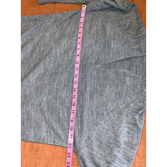 Lord & Taylor Gray Quarter-Zip Wool Sweater Size 38 Long Sleeve Lightweight - Picture 4 of 6